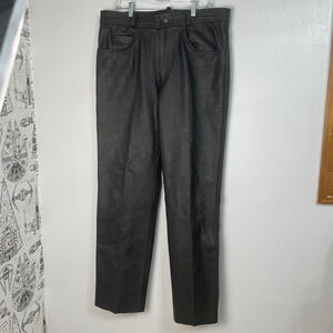 Xelement‎ Motorcycle Mens Lined Black Leather Pants 38W 33L Moto